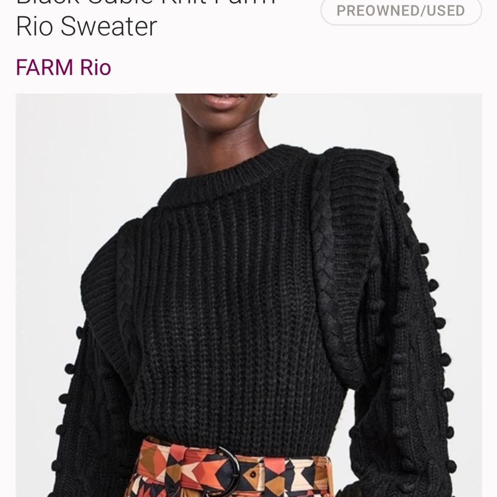 FARM Rio Black Textured Knit Sweater - Picture 3 of 3